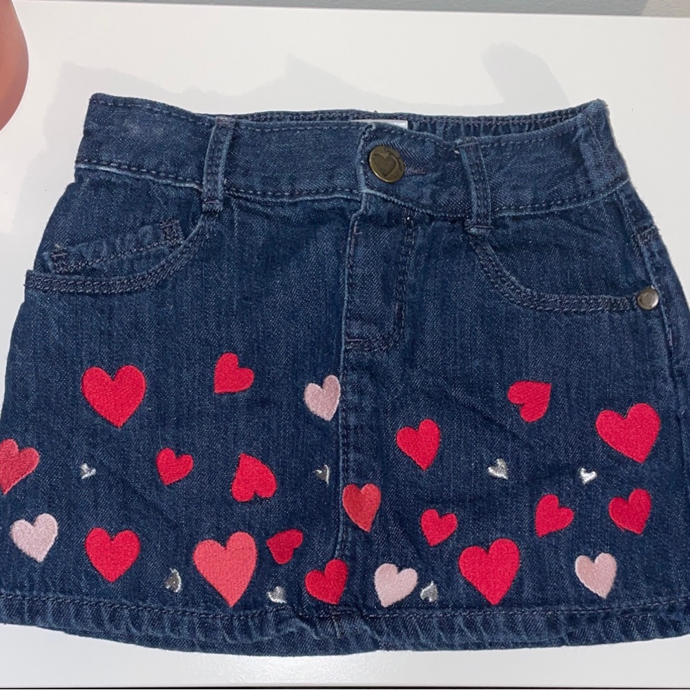 Gymboree denim skirt hearts